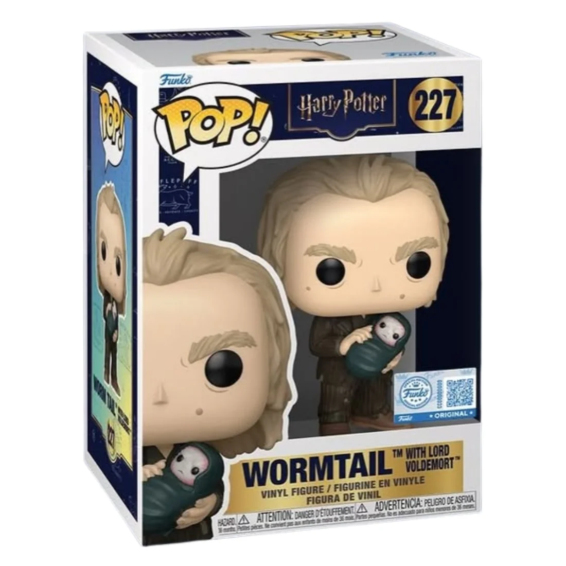 Funko Pop Wormtail 227 SE Harry Potter en su caja original, vista lateral