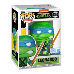 Funko Pop Leonardo 1704 SE Teenage Mutant Ninja Turtles en su caja original, vista lateral