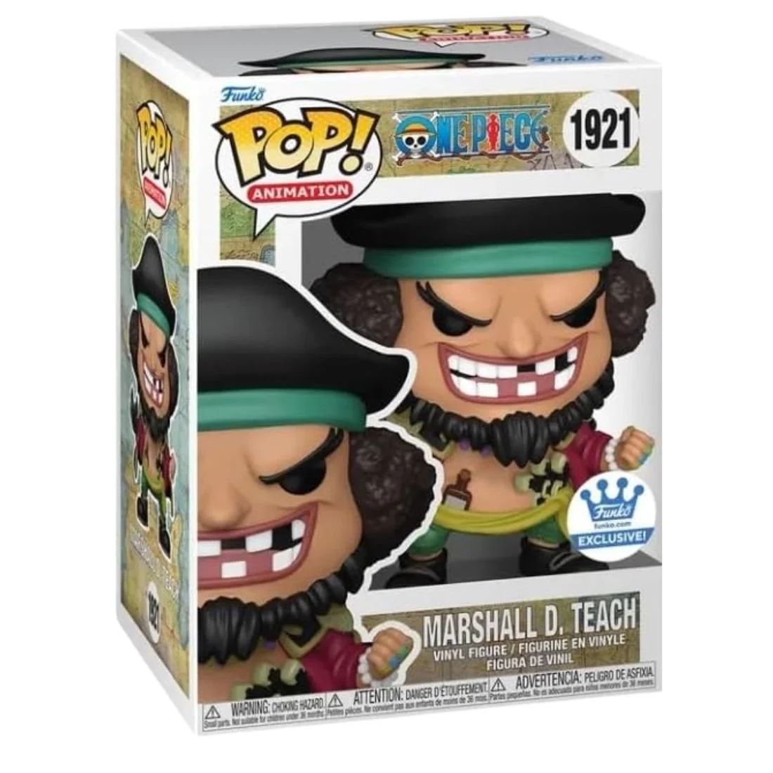 Funko Pop Marshall D. Teach 1921 SE One Piece en su caja original, vista lateral