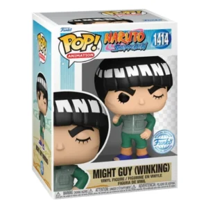Funko Pop Might Guy (Winking) 1414 SE Naruto Shippuden en su caja original, vista lateral
