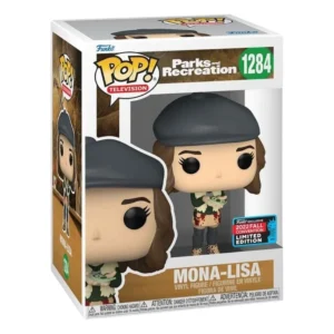 Funko Pop Mona Lisa 1284 Fall Convention 2022 Parks and Recreation en su caja original, vista lateral