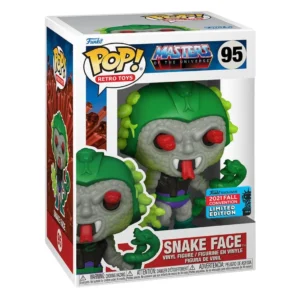 Funko Pop Snake Face 95 Fall Convention 2021 Masters Universe entor 107 SDCC 2022 G.I. Joe en su caja original, vista lateral