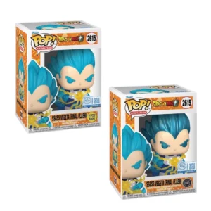 Funko Pop SSGS Vegeta (Final Flash) 2615 SE Bundle Dragon Ball en su caja original, vista lateral